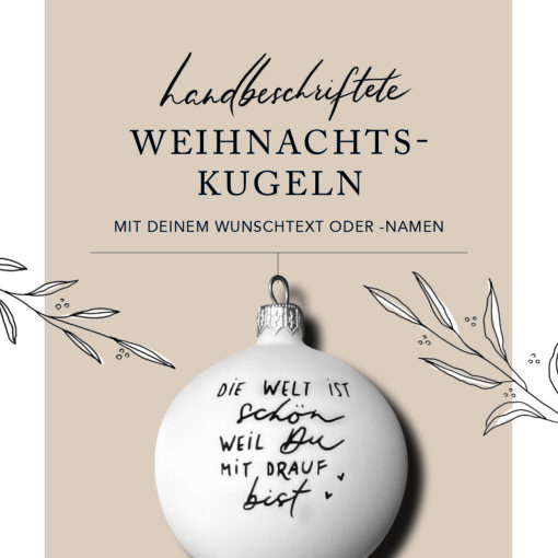 Weihnachtskugel handbeschriftet in Geschenkbox